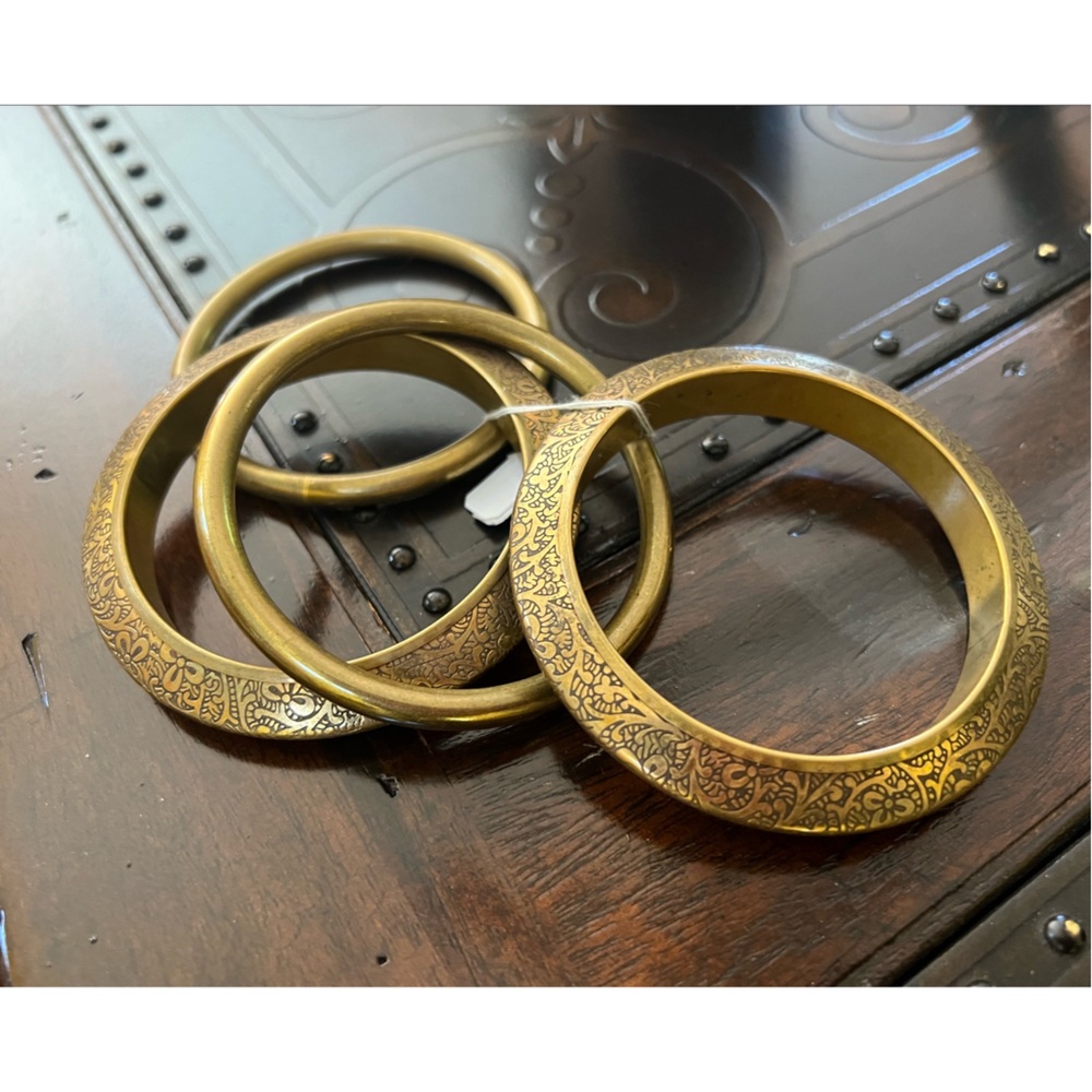 4 Gold Bangles Bundle - image 1
